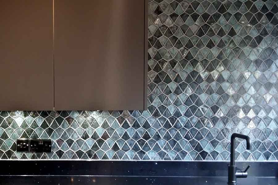 Glass mosaic installation tiling Edinburgh