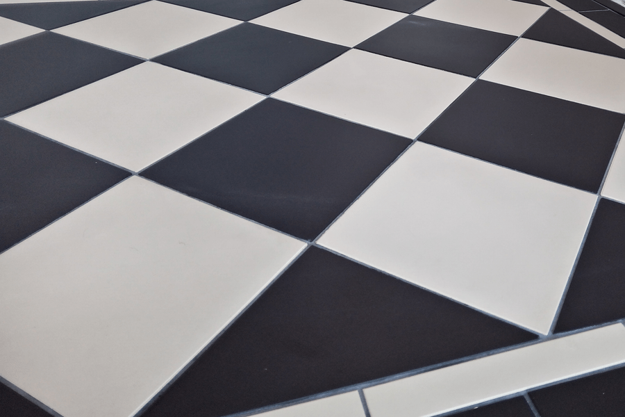 Victorian checkers floor tiling