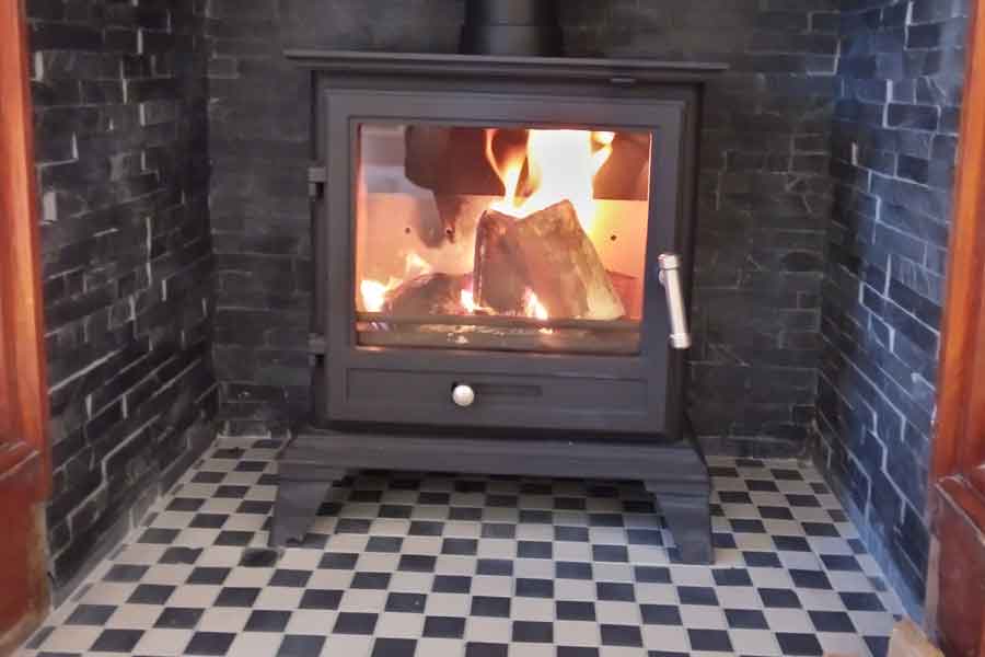 Fireplace tiling